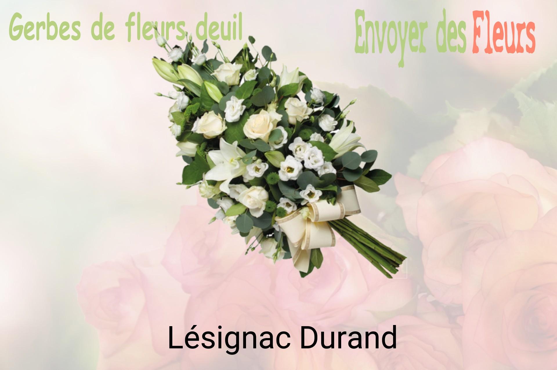 Gerbe de fleurs de deuil livrée à Lésignac-Durand